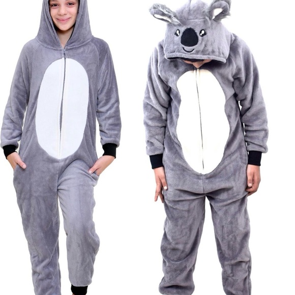 Forever 21 Soft & Cozy Gray and White Fleece PJ Koala Onesie - Picture 8 of 8